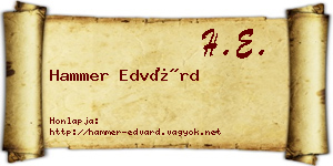 Hammer Edvárd névjegykártya